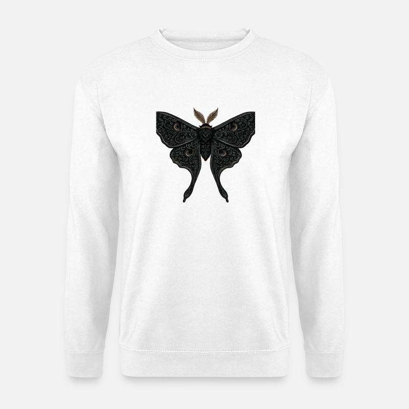 Moon Moth Moth Gothic Tattoo - Unisex Sweatshirt - white