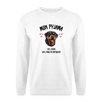 Pyjama Chien Rottweiler Drôle  - Sweat-shirt Unisexe - blanc - Devant