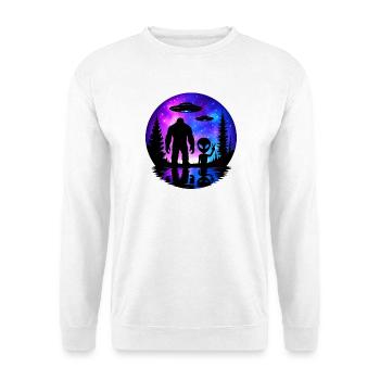 Alien Bigfoot UFO Sasquatch Believers Spaceship - Unisex Sweatshirt - white - Front