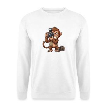 Abenteuer Affe mit Kamera - Unisex Pullover - Weiß - Vorne