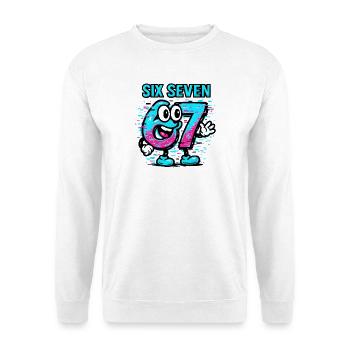 Six Seven 67 Meme Glitch Mascot Italian Brainrot - Unisex Pullover - Weiß - Vorne