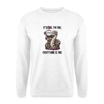 Its Fine In Fine Coffee Snake Humor - Unisex Sweatshirt - white - Front