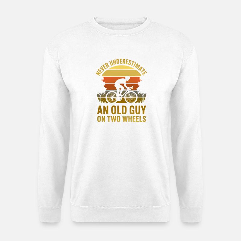 Retro Sunset Cyclist - Unisex Pullover - Weiß
