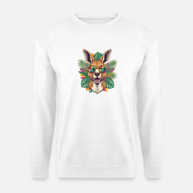 Kangaroo Sunglasses Feeling - Unisex Sweatshirt - white