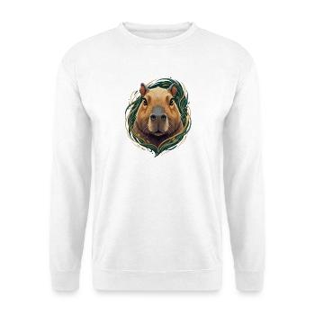 Capybara dans une encadre ornementale - Sweat-shirt Unisexe - blanc - Devant