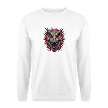Dinoausbruch Kopfdesign - Unisex Pullover - Weiß - Vorne