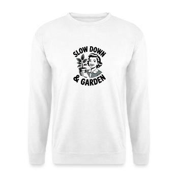 Slow Down And Garden Retro House Plant Lover - Unisex Sweatshirt - white - Front