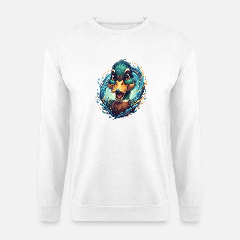 Fröhlicher Wasservogel Splash - Unisex Pullover - Weiß