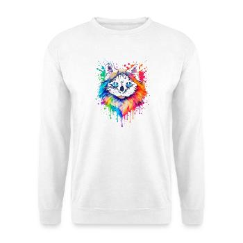 Ragdoll in Neon | Katzenkunst Pop Art - Unisex Pullover - Weiß - Vorne