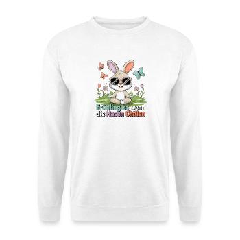  Frühling ist wenn die Hasen Chillen Lustiger - Unisex Pullover - Weiß - Vorne