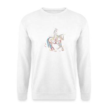 Sketch de la Fille des Chevaux - Sweat-shirt Unisexe - blanc - Devant