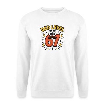 Dad Level 67 Six Seven Meme Father Dad Humor - Unisex Sweatshirt - white - Front