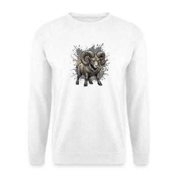 Puissance du Bélier en niveaux de gris - Sweat-shirt Unisexe - blanc - Devant