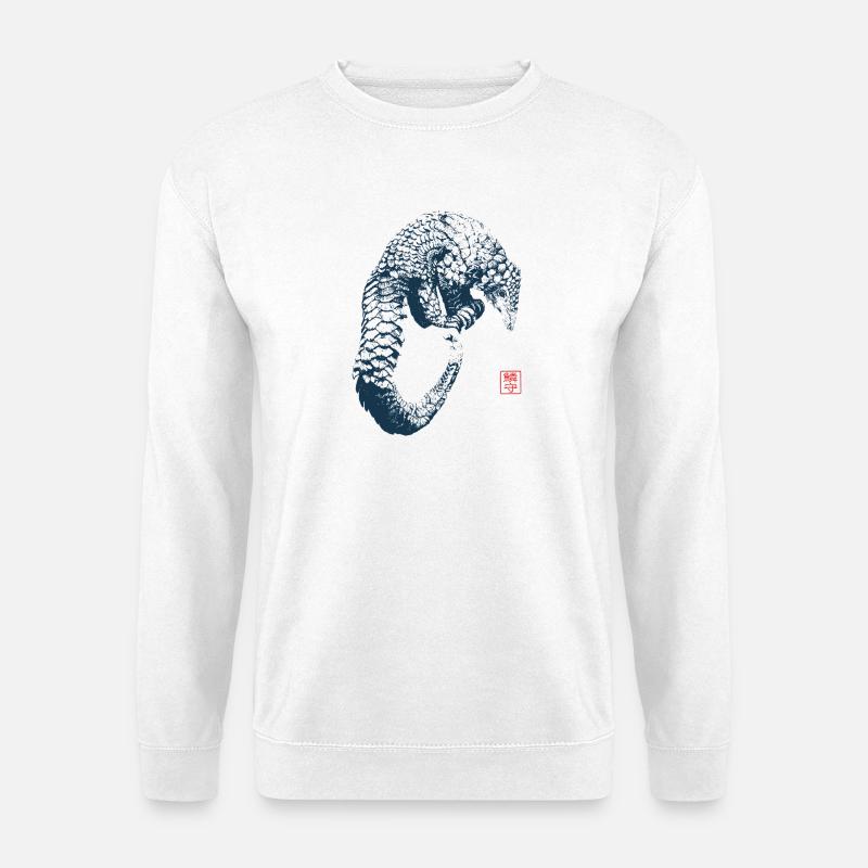 Schuppentier mit Kanji Stempel - Unisex Pullover - Weiß
