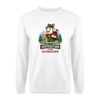 Alpine Goat Hiker with Beer - Unisex Sweatshirt - white - Front