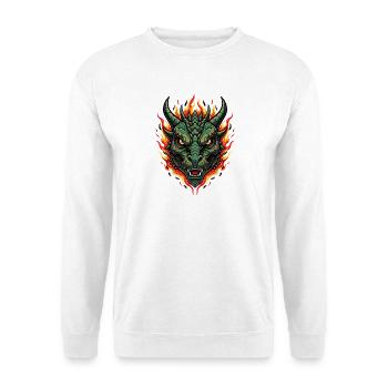 Flammen Drachenkopf Feuerillustration - Unisex Pullover - Weiß - Vorne