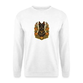 Floral Frame Scottish Terrier - Unisex Sweatshirt - white - Front