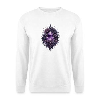 Cristal d’améthyste dans une couronne de lilas - Sweat-shirt Unisexe - blanc - Devant