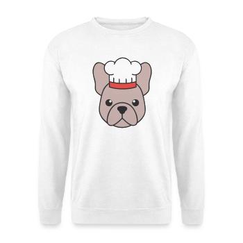 Frenchie Kochmütze Kopf Logo - Unisex Pullover - Weiß - Vorne