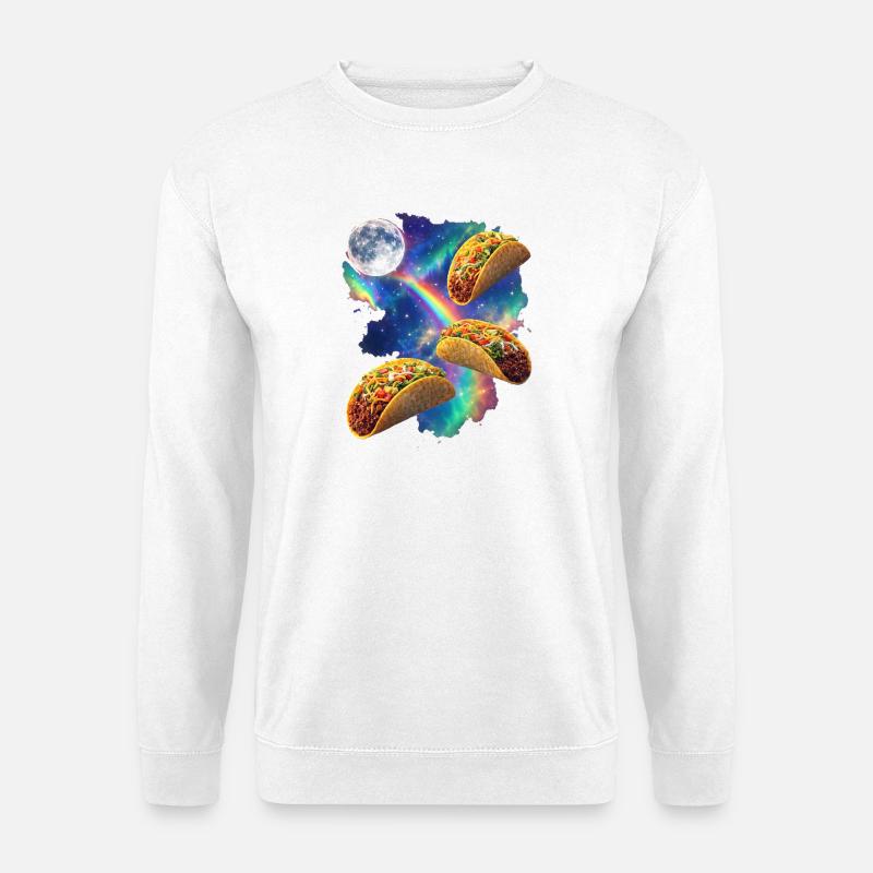 Kosmische Taco-Regenbogen - Unisex Pullover - Weiß