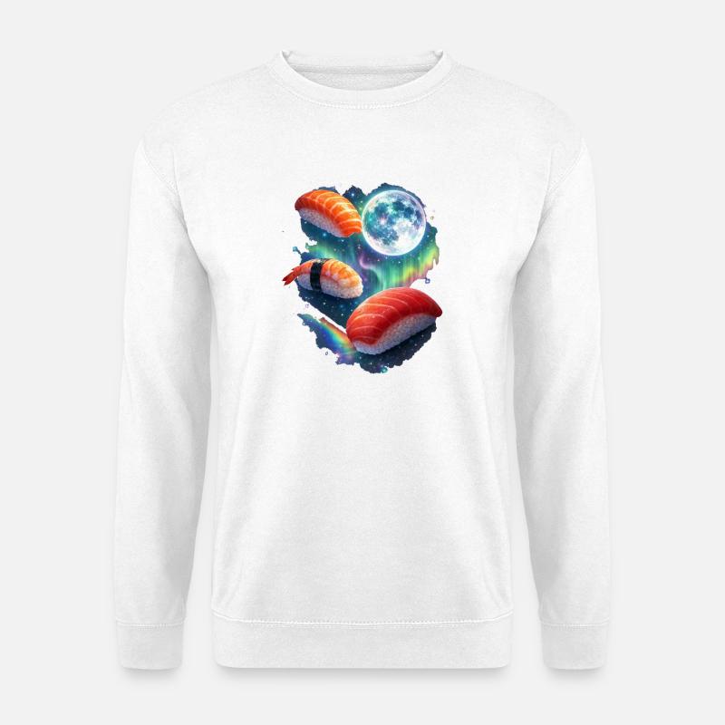 Kosmische Sushi-Nacht - Unisex Pullover - Weiß