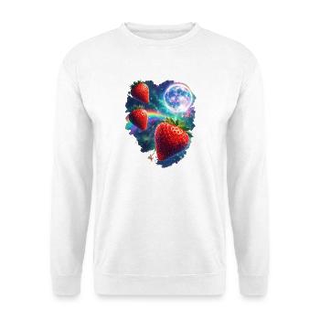Cosmic strawberries in starlight - Unisex Sweatshirt - white - Front