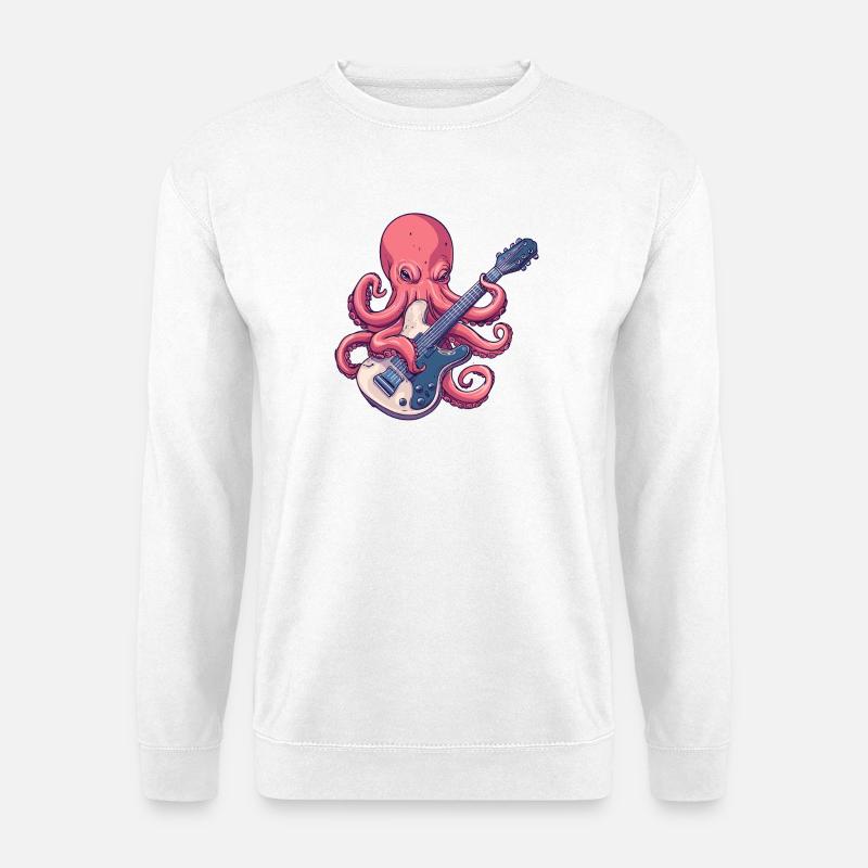 Oktopus Gitarren-Rock - Unisex Pullover - Weiß