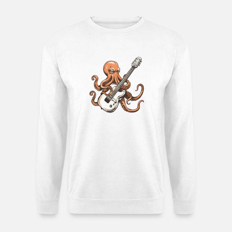 Oktopus Gitarrenriff - Unisex Pullover - Weiß