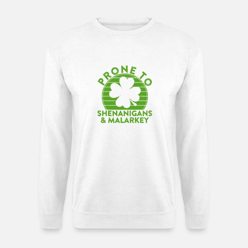 Shenanigans & Malarkey Shamrock Tee - Unisex Pullover - Weiß