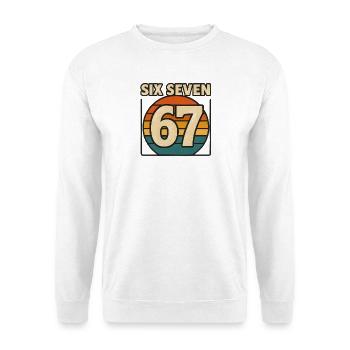 Six Seven 67 Italian Brainrot Retro Sunset Meme - Unisex Sweatshirt - white - Front