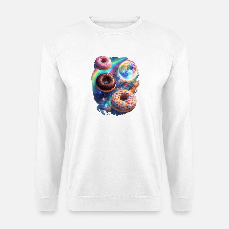 Kosmische Donuts im Farbrausch - Unisex Pullover - Weiß
