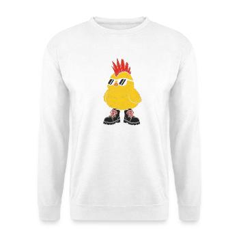 Punkküken mit Sonnenbrille - Unisex Pullover - Weiß - Vorne