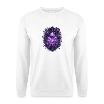Amethyst crystal in the rosary - Unisex Sweatshirt - white - Front