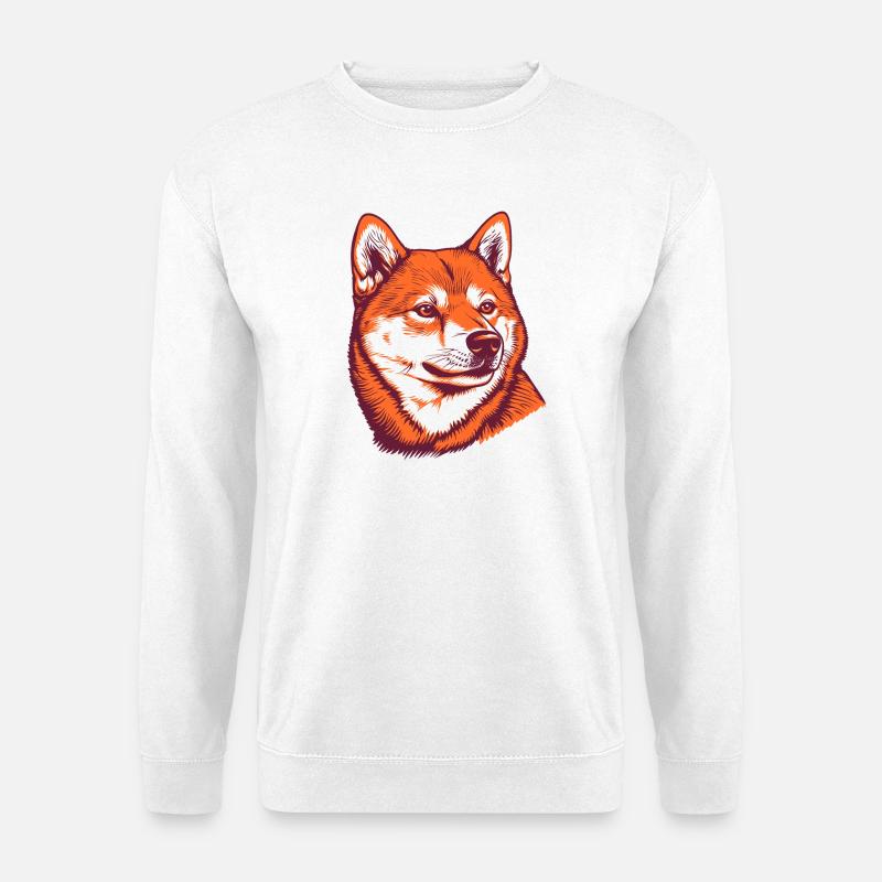 Shiba Inu Portrait - Unisex Pullover - Weiß