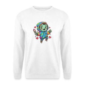 Colorful Zombie Hoodie Motif - Unisex Sweatshirt - white - Front