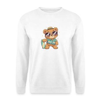 Strandbär Surferlook - Unisex Pullover - Weiß - Vorne