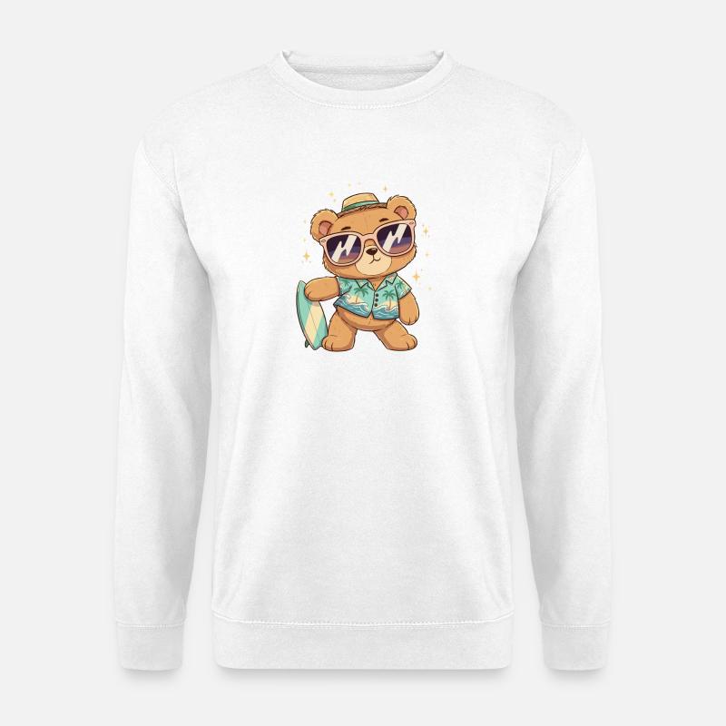 Strandbär Surferlook - Unisex Pullover - Weiß