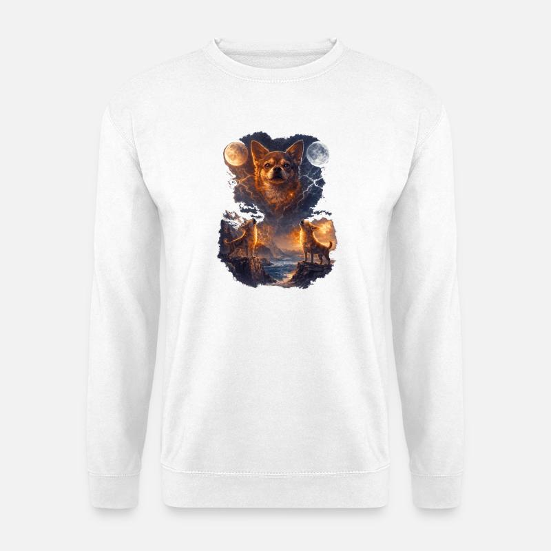Chihuahua zwei Monde - Unisex Pullover - Weiß