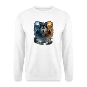 Two Moons Siberian Husky - Unisex Sweatshirt - white - Front