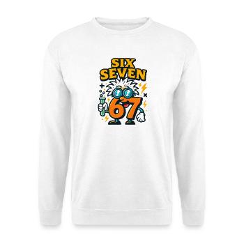 Six Seven 67 Idée de cadeau pour nerds sur l’humour scientifique - Sweat-shirt Unisexe - blanc - Devant