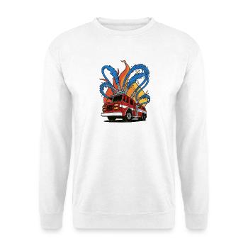 Un camion de pompiers éteint un incendie – une opération de sauvetage - Sweat-shirt Unisexe - blanc - Devant