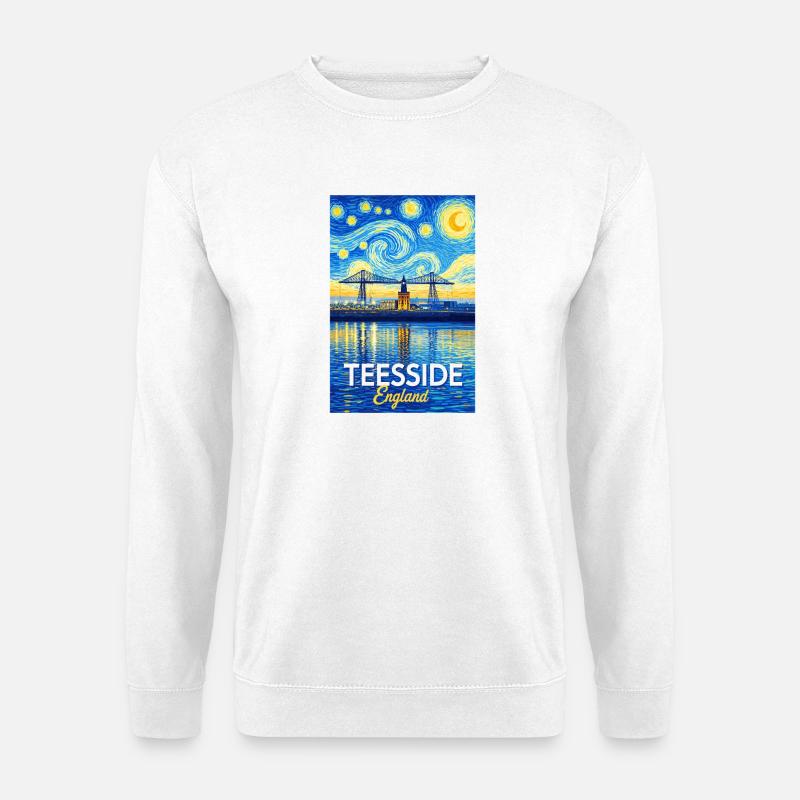 Pont néon de Teesside en Angleterre - Sweat-shirt Unisexe - blanc