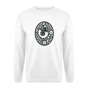 Chicken | Farm Flowers Folk Art - Unisex Sweatshirt - white - Front