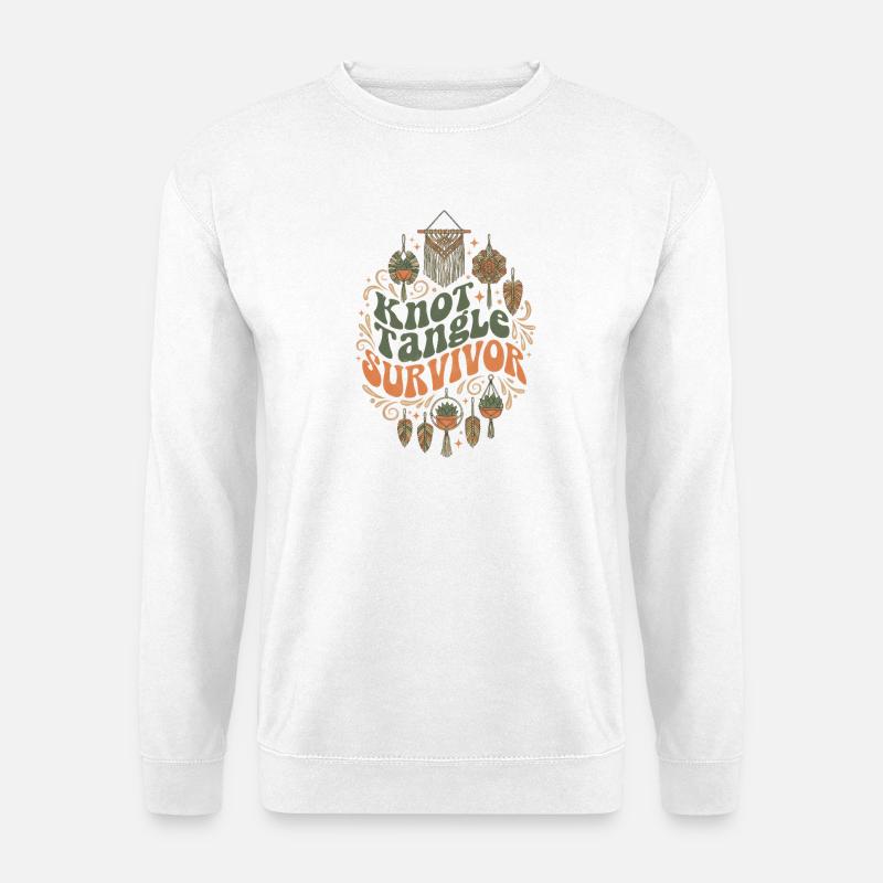 Knot chaos survived | Macrame Boho - Unisex Sweatshirt - white