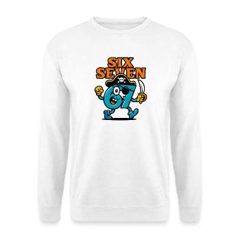 Six Seven 67 Pirate Italian Brainrot Humor Funny - Unisex Sweatshirt - white - Front