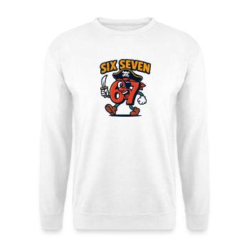 Six Seven 67 Pirate Italian Brainrot Humor Funny - Unisex Sweatshirt - white - Front