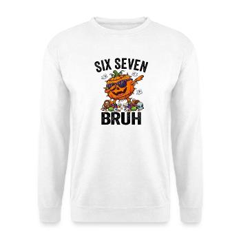 Dabbing Pumpkin Six Seven Bruh 6 7 Halloween 67 - Unisex Pullover - Weiß - Vorne