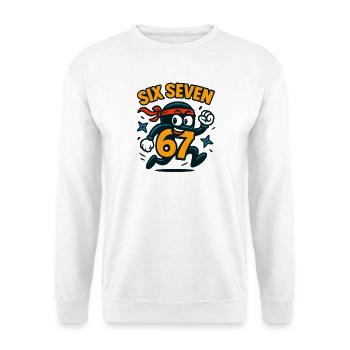 Six Seven 67 Italian Brainrot Ninja Humor Funny - Unisex Sweatshirt - white - Front