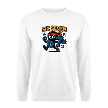 Six Seven 67 Italian Brainrot Ninja Humor Funny - Unisex Sweatshirt - white - Front