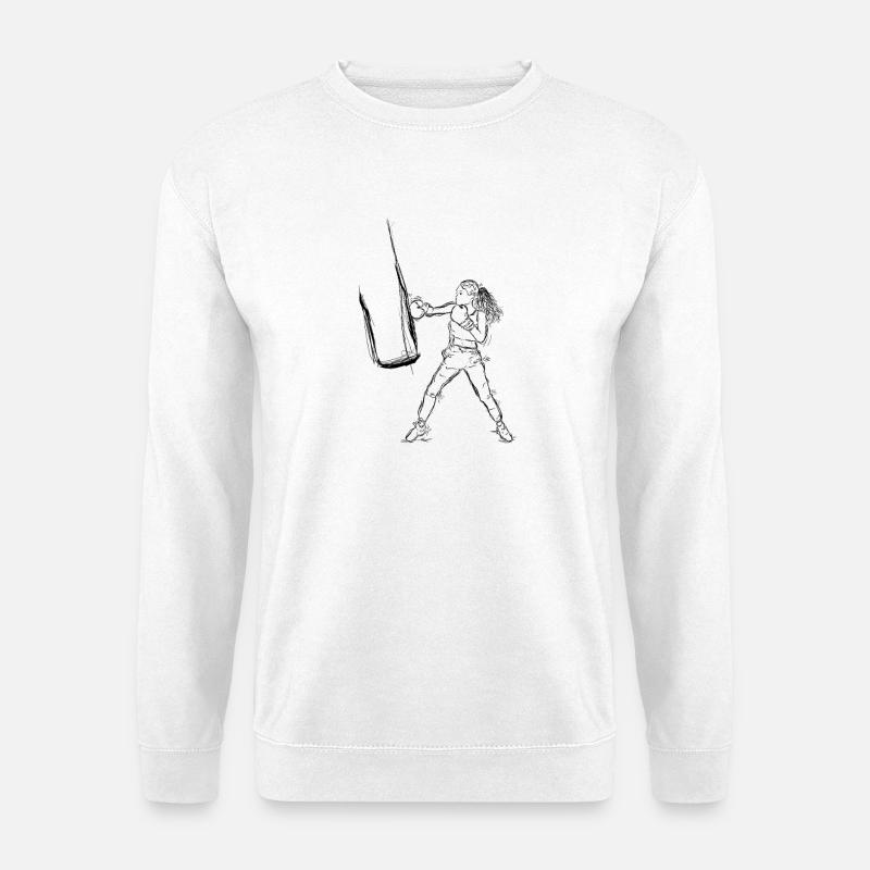 Weiblicher Boxer - Unisex Pullover - Weiß